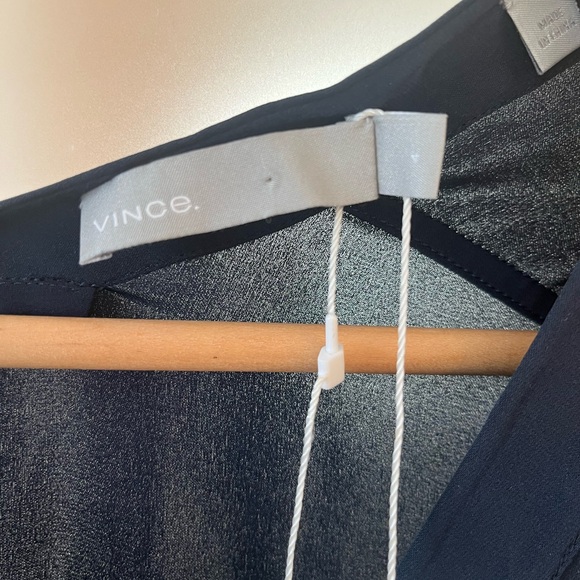 Elegant Vince Navy Blue Silk Quiet Luxury Tunic Top. Never worn, New with tags. - Picture 4 of 5